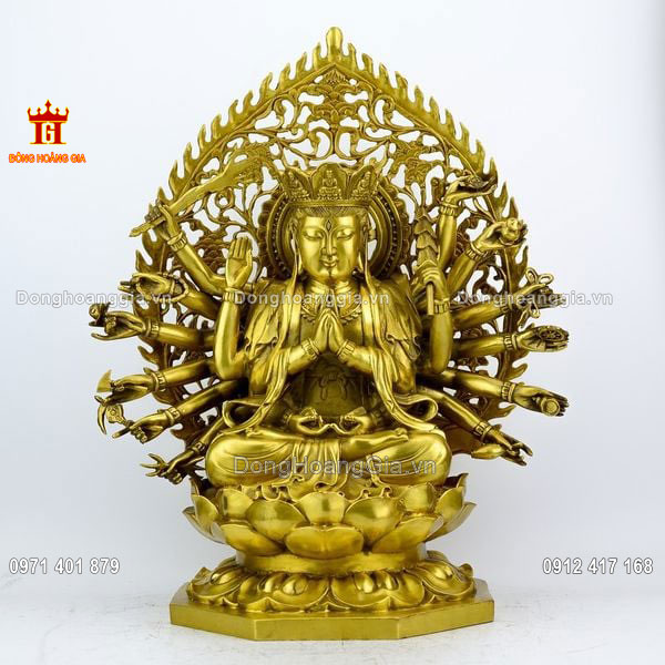 Tượng Chuẩn Đề Bồ Tát bằng đồng được chế tác hoàn toàn thủ công tinh xảo